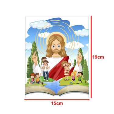 Imagem de Capela Oratório Arabesco com Imagem Jesus Cristo 2 25x18x31 Mdf Madeir