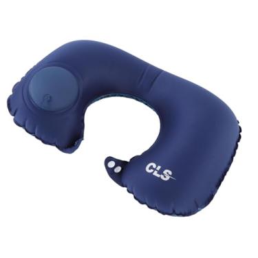 Imagem de Travesseiro Inflável de Pescoço de Viagem, Com Leve, Ajuste para Personalizar a Pressão do Fluxo de Ar, 3D Com Silicone de Malha, TPU Composite Malha de Tecido (Azul escuro)