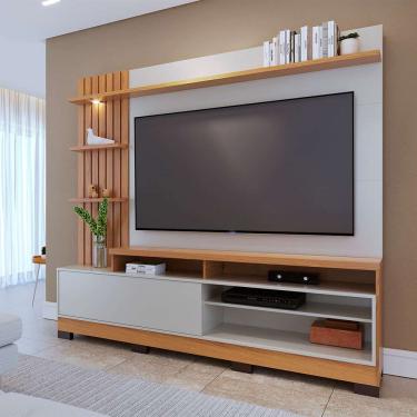 Imagem de Estante para Home Theater e TV até 65 Polegadas com LED Maceió Freijó e Off White