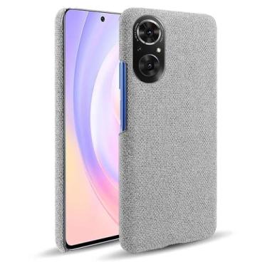 Imagem de Capa para Honor 50 SE,Capa desenhada em lona,Case Protetora Ultrafina com Empunhadura Macia,Design em Tecido Antichoque e Antiarranhões-Light gray