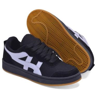 Imagem de Tênis Masculino Unissex Casual Force Streeat Skatista  - Kober, Preto 