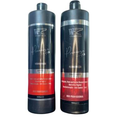 Imagem de Kit 2 Peças Reconstrução no Cabelo Força Resistência e Vitalidade aos Fios Danificado WF PRECIOSA 1L