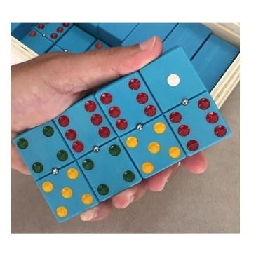 Imagem de Dominó Profissional de Pvc Médio Espessura 1cm Esfera Azul