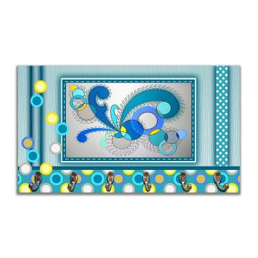 Imagem de Cabideiro De Parede Porta Colar Chaves Cintos Toalhas Ondas Dançantes