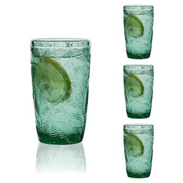 Imagem de Conjunto de copos de água de vidro verde de 118 a 400 ml para utensílios de mesa de jantar de Natal - Copos altos requintados para hotéis, restaurantes, fazendas - podem ser lavados na lava-louças