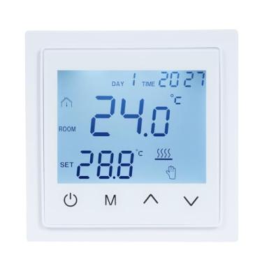 Imagem de Qanyegn Termostato Intelligent, 16A LED Digital Display Controller de temperatura, comutação inteligente de temperatura para residências, escritórios, shopping centers (Branco)