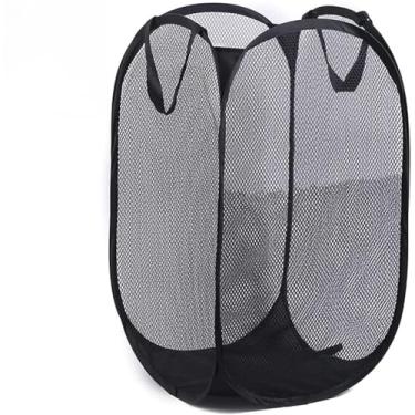 Imagem de Cesto Organizador Grande Para Roupas e Brinquedos Dobrável Furadinho Multiuso Roupa Suja 30 * 30 * 50CM(Preto(40 * 40 * 70cm))