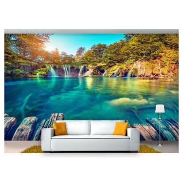 Imagem de Papel De Parede Cachoeira Natureza Ponte 3D Nch158 - Você Decora