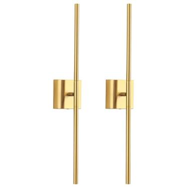 Imagem de KDG Conjunto De 2 Arandelas Parede Sem Fio Kdg, Lâmpadas Led 7000 Mah, Recarregáveis, Com Controle Remoto, Iluminação Rotação 360° Para Pintura, Quarto, Corredor, Luz Noturna 23,6" (Dourada)