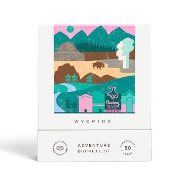 Imagem de Reach International Outfitters Wyoming Adventure Bucket List: 50 Scratch-Off Cards for Outdoor Activities, Tourist Attractions, and Road Trips - Perfect Travel Gift and Guide for Exploring Wyoming