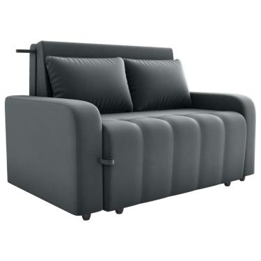 Imagem de Sofa Cama 2 Lugares 138 cm Amora New Veludo E425 Cinza Milani Store