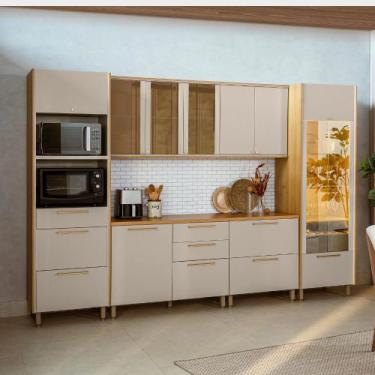 Imagem de Cozinha Modulada 340cm 6 Peças e Vidro Reflecta Atena Linea Brasil, Je