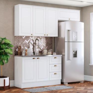 Imagem de Cozinha Compacta 3 peças 6 Portas 3 Gavetas Americana Henn - Branco Fo