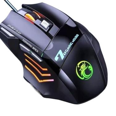 Imagem de Mouse Gamer Jogos Laser 3600dpi Usb Com Fio Led 7 Botões Iluminado (X7)