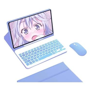Imagem de Capa Tablet + teclado removível + Mouse Para Samsung Tab S7/S8 T870/875/X700/X706 (Lavender Roxo, teclado retroiluminado)