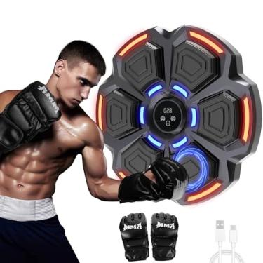 Imagem de snawowo Music Boxing Machine for Adults, Bluetooth Music Punching Machine with Gloves, Electronic LED Boxing Training Equipment Wall Mounted, 9 Modes & 9 Speeds, Home Indoor Workout Train