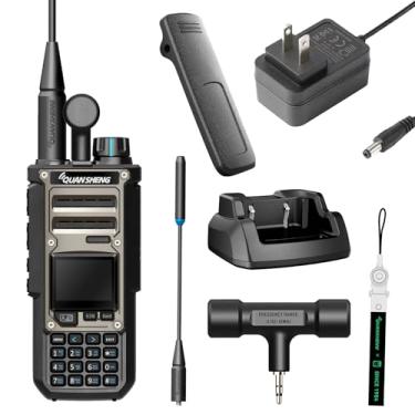 Imagem de Walkie talkie multi-banda QuanSheng TK11(8) - 10W, alertas meteorológicos NOAA, 999 canais, medidor de frequência, carregamento tipo C e bateria de 3000 mAh para atividades ao ar livre, caminhadas