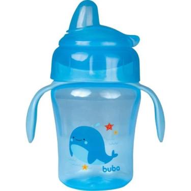 Imagem de Copo Buba Fundo do Mar com Alça Removível e Bico Macio Azul 240ml