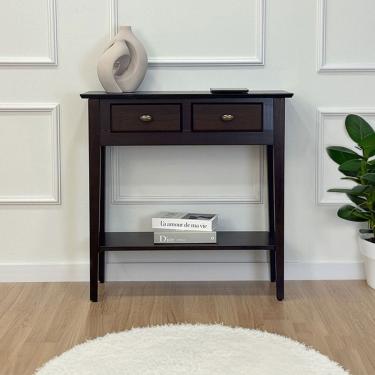 Imagem de Aparador de Madeira Estreito Hall de Entrada Marrom Adan