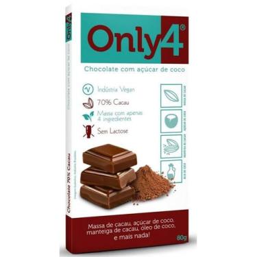Imagem de Chocolate 70 Cacau Only4 Puro 80g - Pastas e Doces Veganos