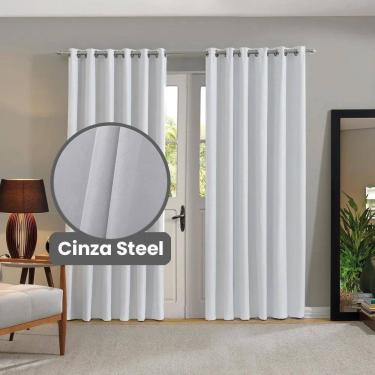 Imagem de Cortina Blackout 100% Confort 4,2 X 2,3 - Bella Janela Cinza