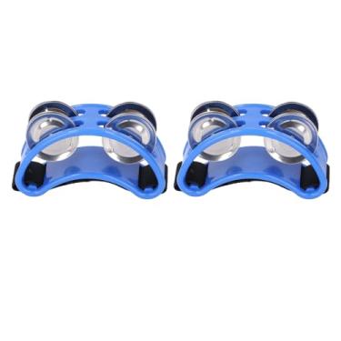 Imagem de Instrumento profissional de percussão de pandeiro de pé ajustável para performances e festas ABS ABS PLÁSTICA METAL NYLON ROPE 2PCS (Azul)