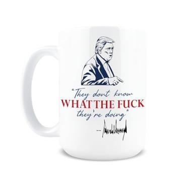 Imagem de Hogg Caneca They Don't Know What They Doing, caneca de café política engraçada de cerâmica de 425 g, meme de Israel e Irã, They Don't Know What The F They Doing