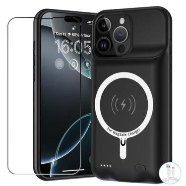 Imagem de Capa de bateria YINGYKJ 12000mAh com carregamento sem fio para iPhone 