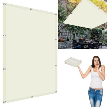 Imagem de Guarda-sol Retangular 1,8 X 2 M Proteção Uv Com Cordas E Ilhós Pátio Sun Shade Vela Canopy Para Pátio Quintal De Jardim Ao Ar Livre, Light Grey, 3.1x3.6m(10.2x11.8ft)