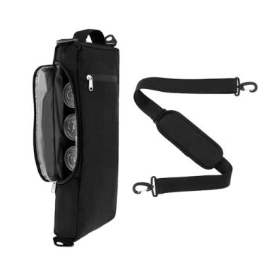 Imagem de Bolsa térmica térmica para cerveja, 17 x 7 x 44 cm, bolsa térmica de golfe, manga portátil para cerveja com alça de ombro, comporta 6 pacotes de latas ou 2 garrafas de vinho