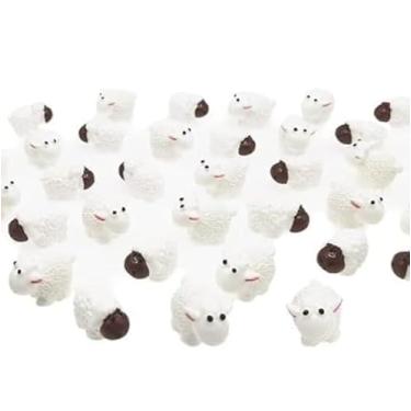 Imagem de 40Pcs White Mini Sheep Herd Figurines - Cake/Cupcake Toppers, Terrarium and Moss Landscape Decor, DIY Miniature Crafts for Fairy Gardens, Home Décor and Model Scenes
