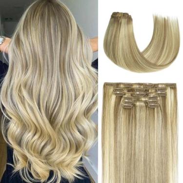 Imagem de Extensões de cabelo Clip in Honsoo Real Human Hair 30cm 70g