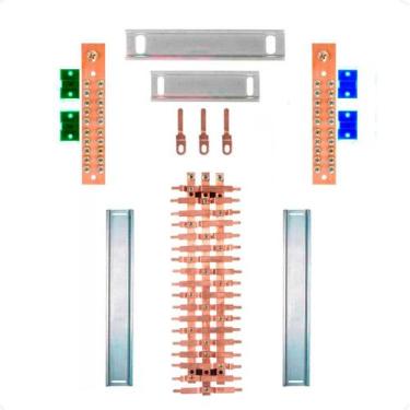 Imagem de Kit Barramento Trifásico 80A para 36 Circuitos - Zathura