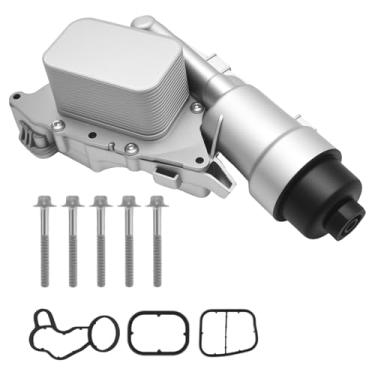 Imagem de laffoonparts 11428585235 Kit de montagem do filtro do refrigerador de óleo do motor de alumínio, substituição para BMW X1 1.5L 2017-2019, substitui 11428511391