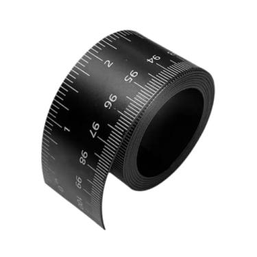 Imagem de WeiLaiKeQi Fita de régua flexível de 100 cm, portátil, versátil, precisa, 3 cm de largura, design enrolável, moldura protetora, tira de borda para mesa de, Preto
