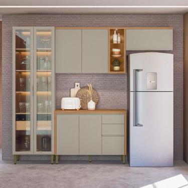 Imagem de Cozinha Modulada 4 Peças com Tampo Em MDF Allure Linea Brasil, Jequiti