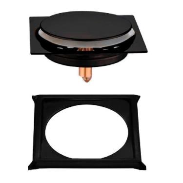 Imagem de Ralo Click Inteligente P/ Piso + Porta Grelha Preto 15x15 - MONTELAR