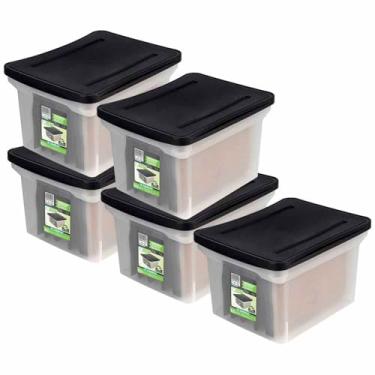 Imagem de Caixa Organizadora Largo Arquivo Com Tampa Ordene Kit 5 Unid