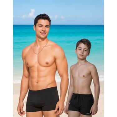 Imagem de Sunga Masculina Boxer Tal Pai Tal Filho Praia Verão Uv50 Pis