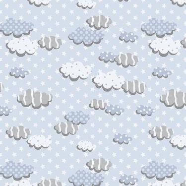 Imagem de Tecido Tricoline Nuvens Azul para Artesanato - Fuxicos e Fricotes - 50
