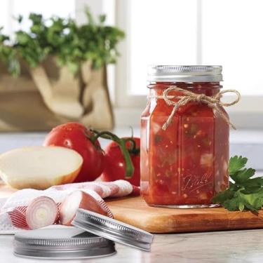 Imagem de Tampas de conserva com argolas, boca regular, tampas e anéis de conserva de boca larga, tampas de pote de vidro premium com faixas, conjunto de tampas grandes e bandas