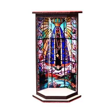 Imagem de Oratório Nossa Senhora Aparecida MDF Vitral Resinado 16cm