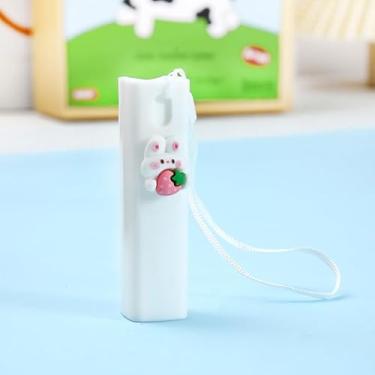 Imagem de Mini frasco de spray fofo, garrafas de viagem com chaveiro, garrafas de plástico portáteis de viagem para mulheres e homens, presentes para amigos, Branco, 9.5*3.3*2.3cm, Moderna