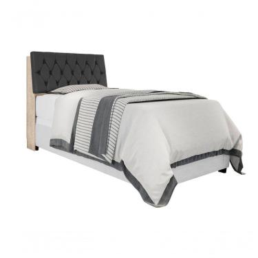 Imagem de Cabeceira Box Solteiro Isis Amarula Com Capitonê Preto