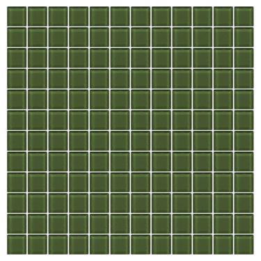 Imagem de Pastilha De Vidro Crystal Verde Militar 2x2 Placa 30x30cm - Pgcvm