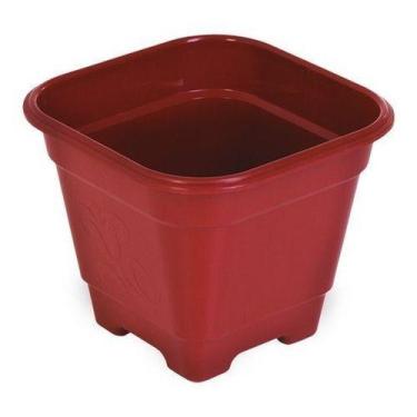 Imagem de Vaso de Plantas Quadrado Médio 29x29x24,5 Vermelho Arqplast