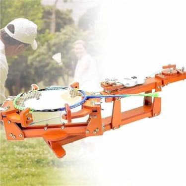 Imagem de ZDJZMGZ Máquina de encordoamento de raquete de badminton, máquina de amarrar badminton tipo cabrestante com alça antiderrapante, adequada para raquetes de squash, badminton