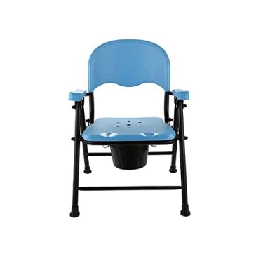 Imagem de Cadeira dobrável dobrável de cabeceira cadeira de chuveiro portátil para idosos cadeira de banheiro reforçada antiderrapante pode carregar 158 kg cômoda leve