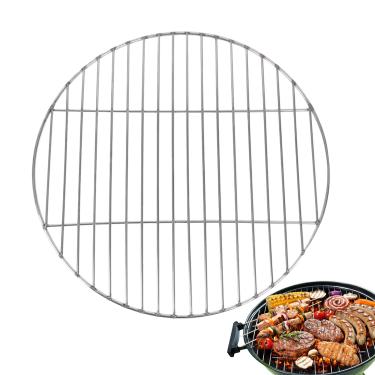 Imagem de Grelha de cozinha | Grelha para churrasco - Rack redondo de aço inoxidável, bandeja de cozimento portátil para jardim, acampamento, piquenique, quintal ao ar livre