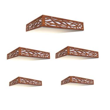 Imagem de Kit 5 Peças Luminária Acrílico Plafon Madeira Copacabana3619 - Creatus